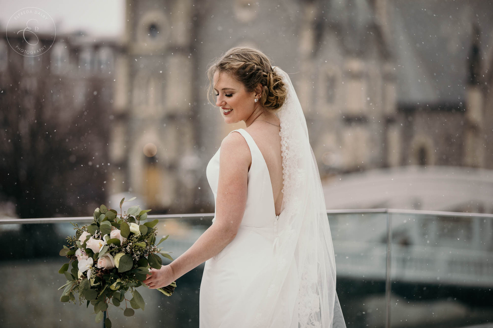 Bride holding her flowers