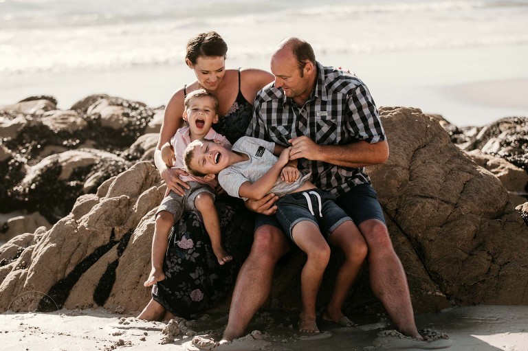 Family laughing together