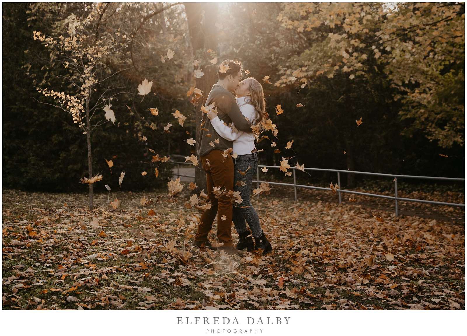 Gorgeous golden light during engagement session