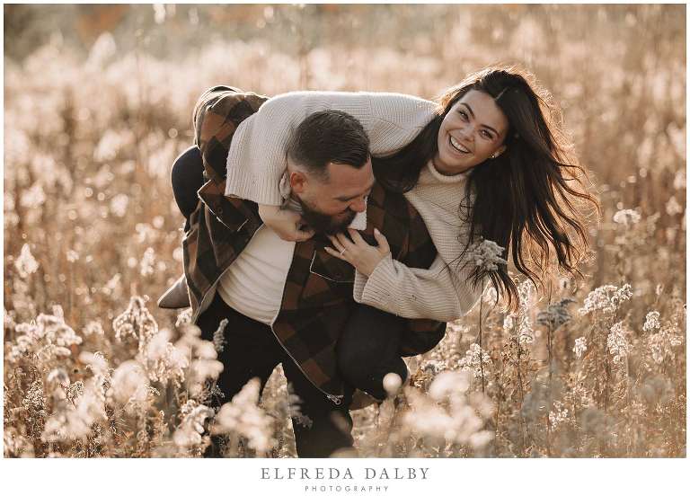 Beautiful golden light engagement session