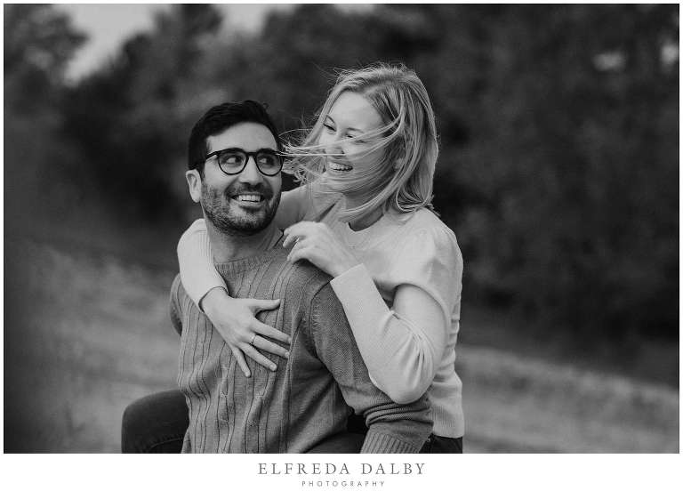 Fun piggyback during engagement session