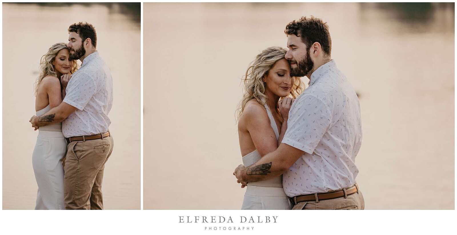 Romantic moment on the beach