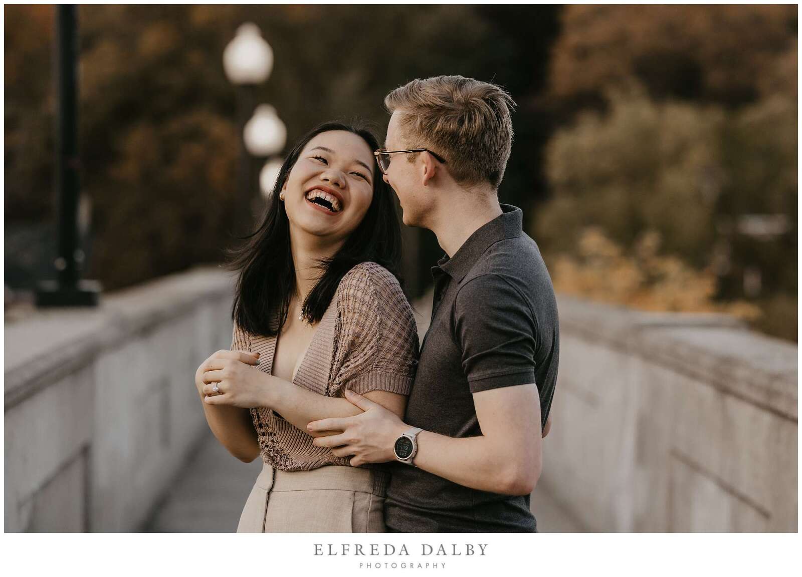 Fun couple laughing together