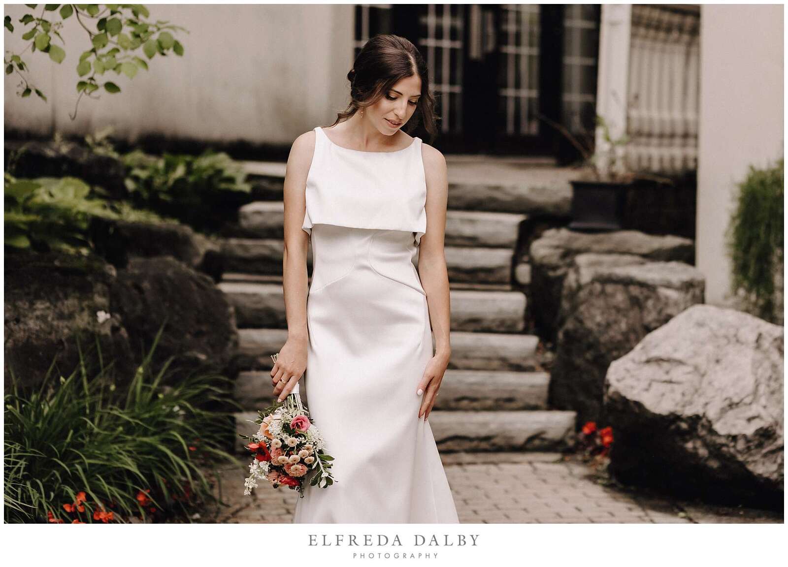 Bride standing in front of Hockley Valley Resort