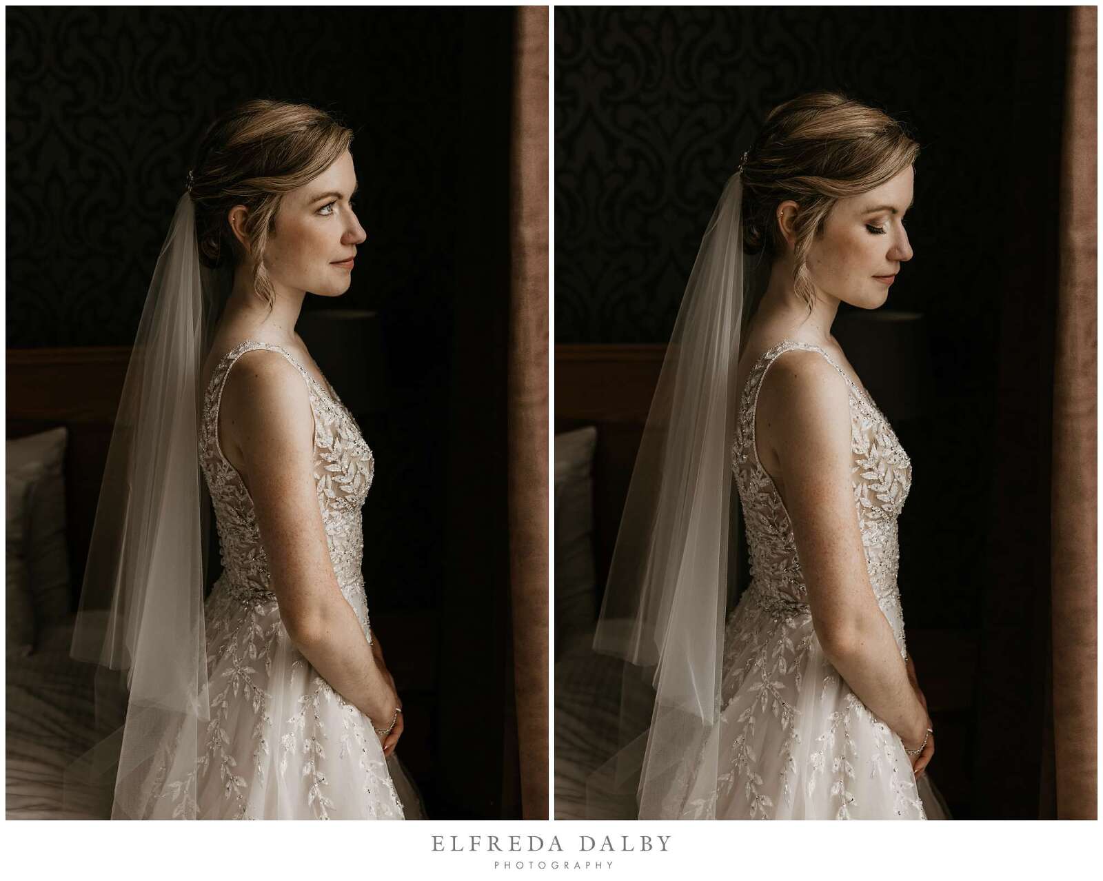 Beautiful bride in front of a window