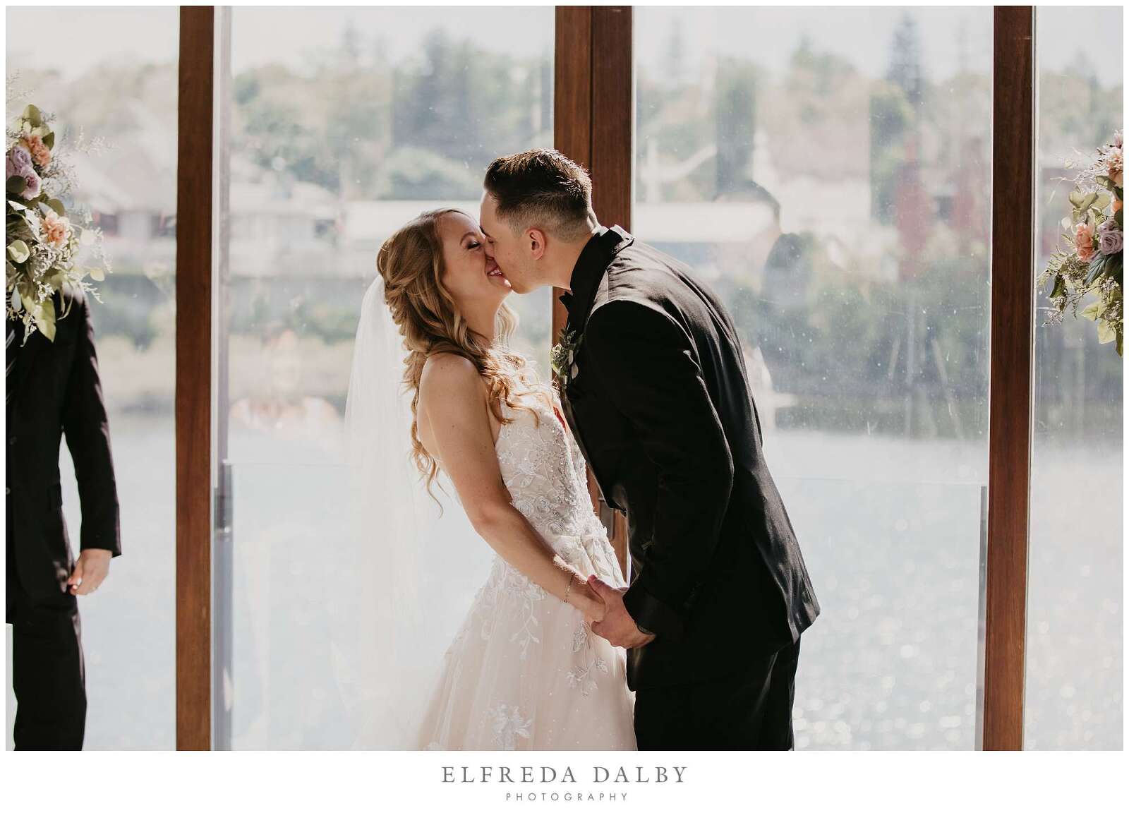 First kiss during a ceremony at Cambridge Mill